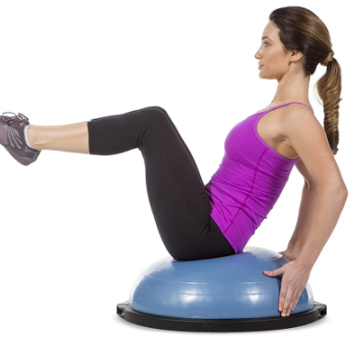 woman on bosu ball